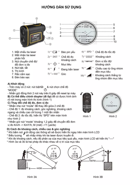 Ống nhòm đo khoảng cách SNDWAY SW-600A