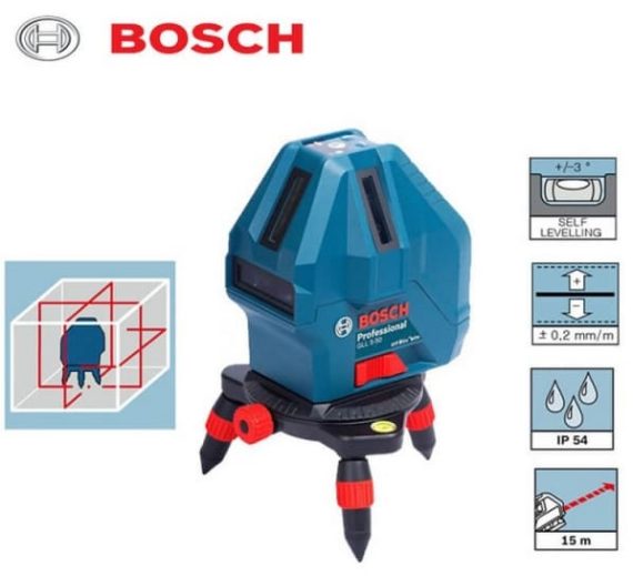 "may can muc laser 5 tia do bosch gll5"